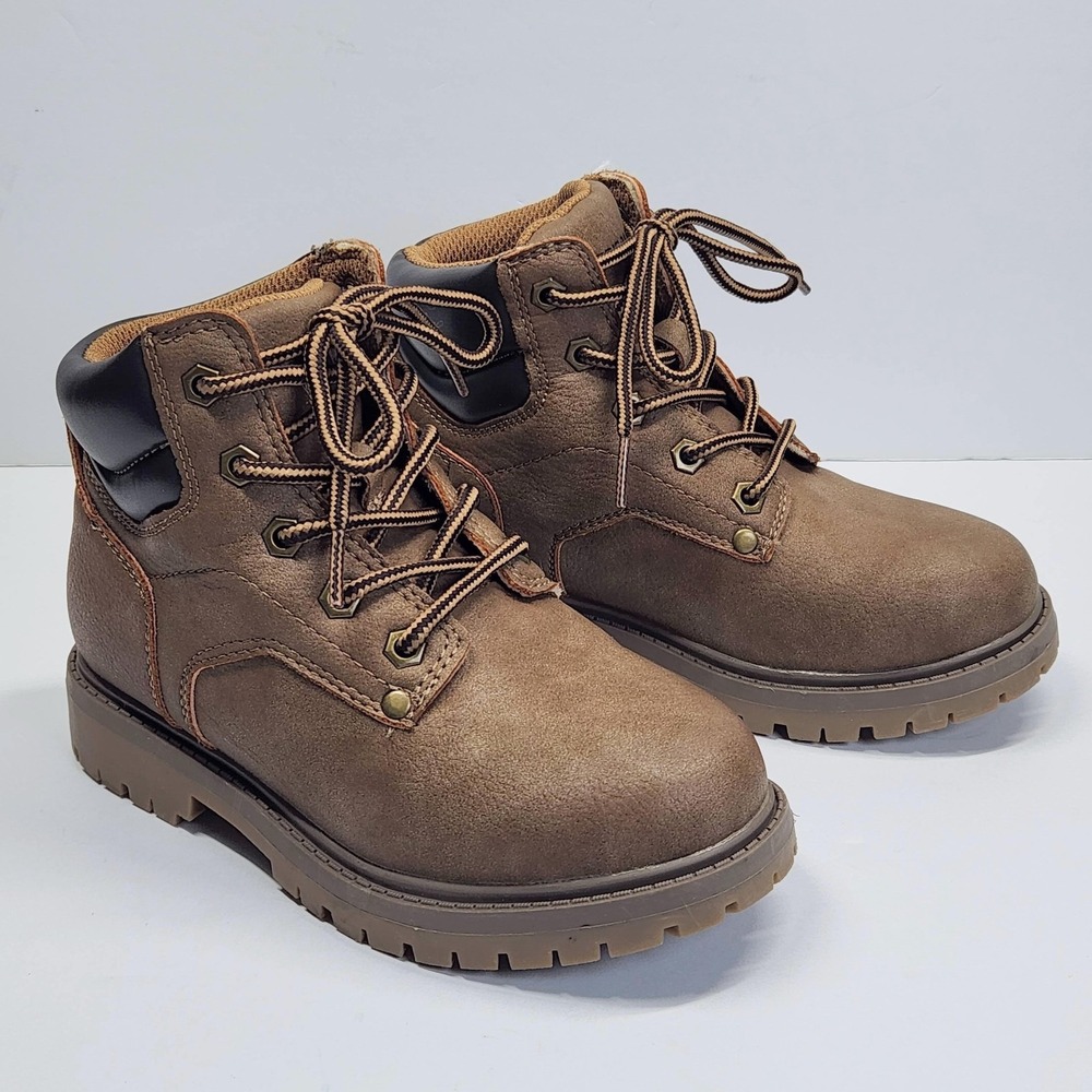 Eddie Bauer Boots Kids Size 12 Brown Hason Winter Combat Lace Up Ankle Lug Sole